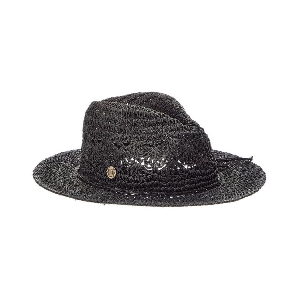 Bruno Magli Crochet Raffia Rancher Hat, Black